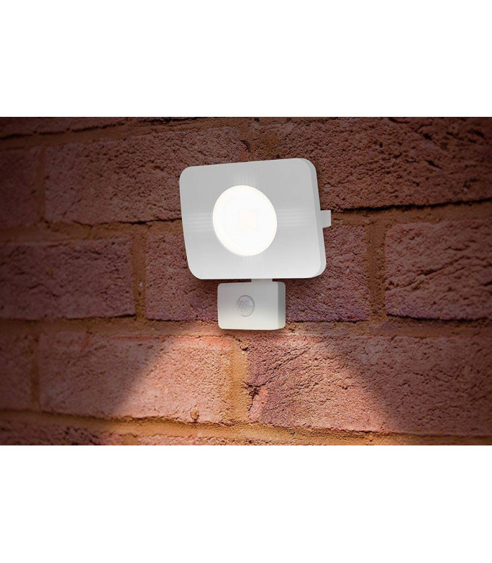 LED Floodlight 30W 4000K 2700lm PIR Sensor Matt White  IP64
