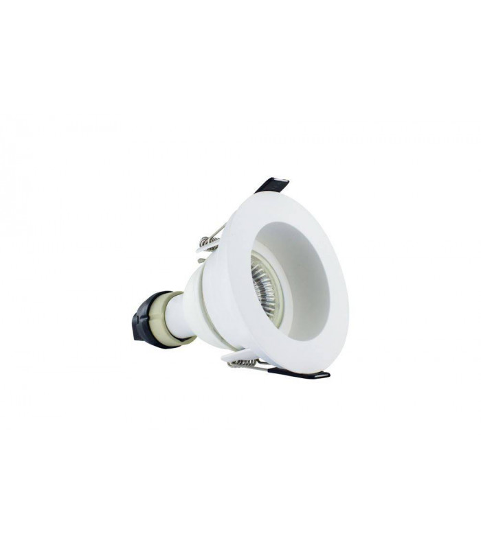 LED Fire Rated Downlight Recessed White GU10 Holder Matt White IP65