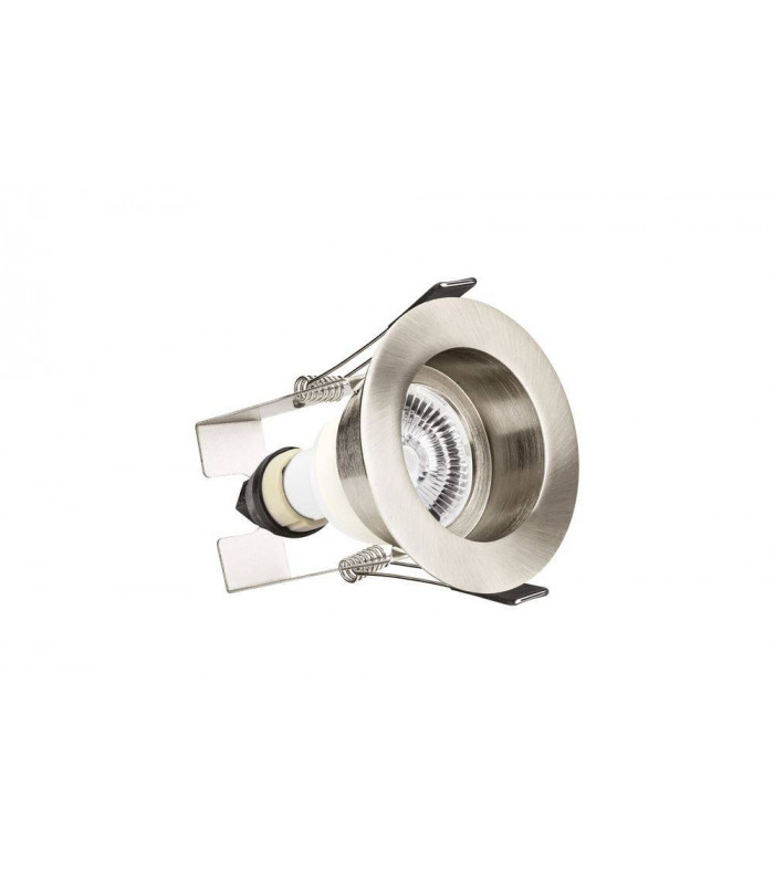 LED Fire Rated Downlight Recessed Insulation Guard / GU10 Holder Satin Nickel IP65