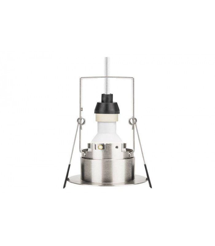 LED Fire Rated Downlight Recessed Insulation Guard / GU10 Holder Satin Nickel IP65
