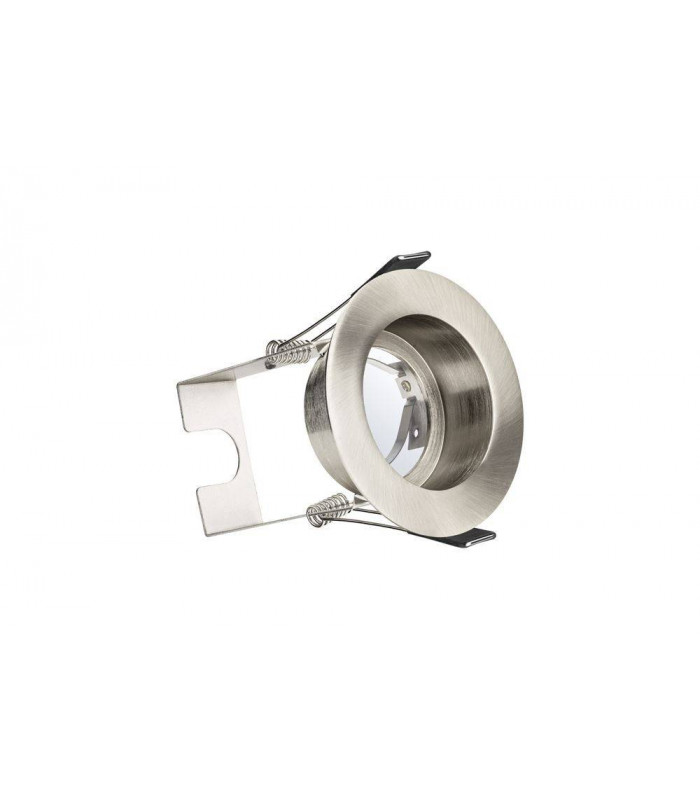 LED Fire Rated Downlight Recessed Insulation Guard / GU10 Holder Satin Nickel IP65
