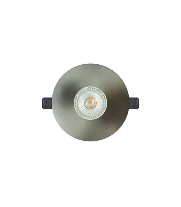 LED Fire Rated Downlight Round Insulation Guard / GU10 Holder Satin Nickel IP65