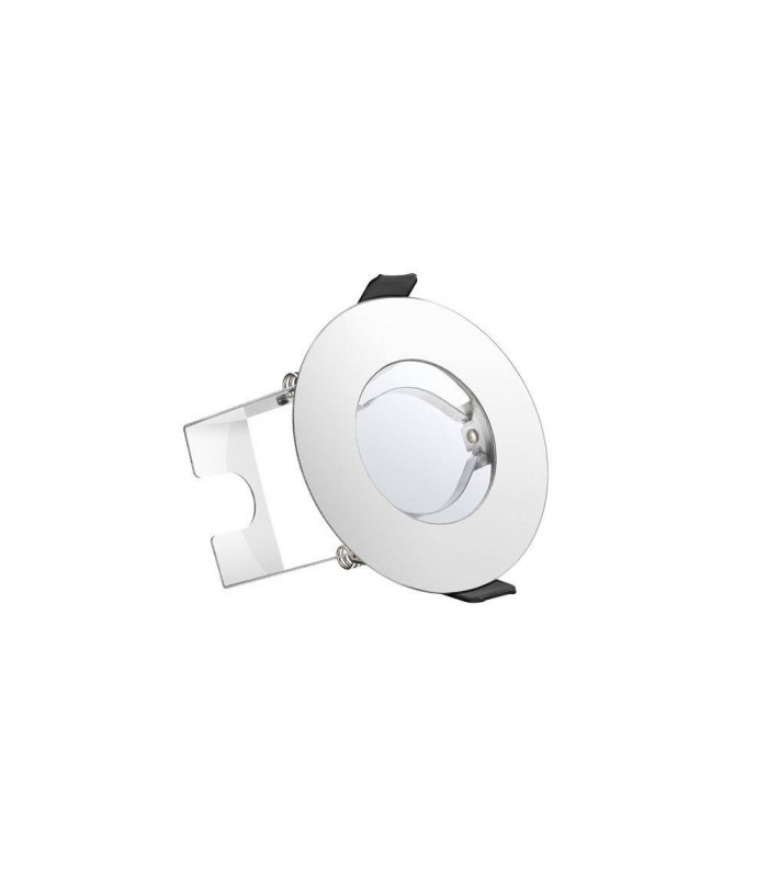 LED Round Fire Rated Downlight Round Polished Chrome Insulation Guard IP65, GU10