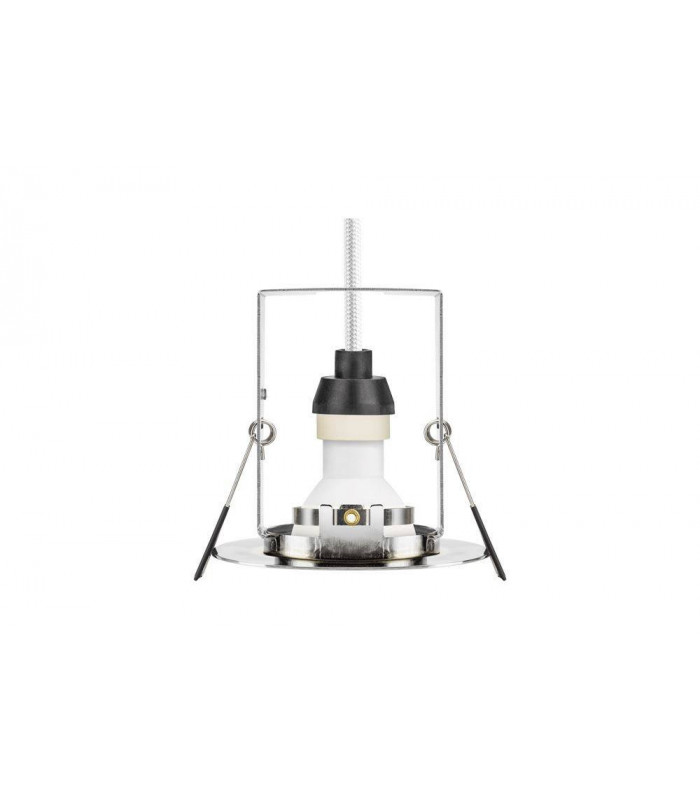 LED Round Fire Rated Downlight Round Polished Chrome Insulation Guard IP65, GU10