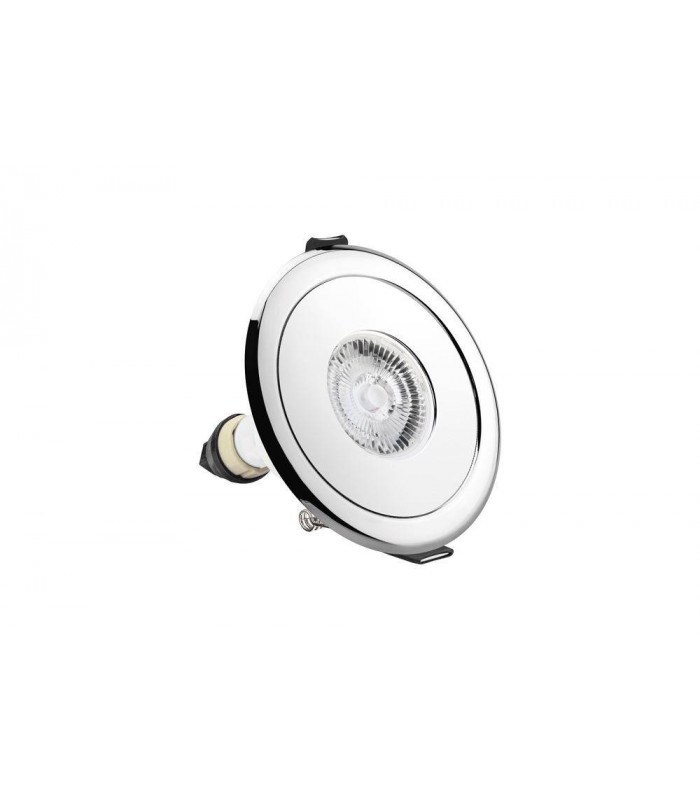 LED Fire Rated Static Downlight Adapter Round Polished Chrome IP65, GU10