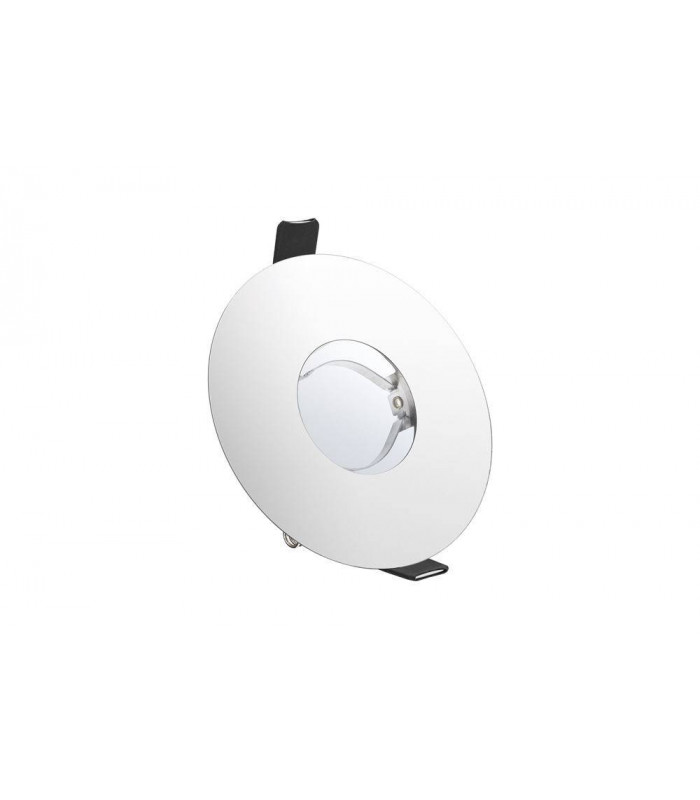 LED Round 70 100mm cut out Fire Rated Downlight Polished Chrome IP65, GU10