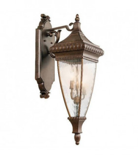 3 Light Outdoor Large Wall Lantern Light Brushed Bronze IP44, E14