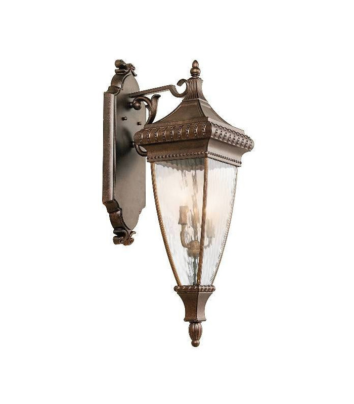 3 Light Outdoor Large Wall Lantern Light Brushed Bronze IP44, E14