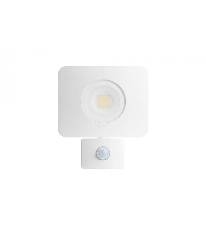LED Floodlight 30W 4000K 2700lm PIR Sensor / Override Matt White IP64