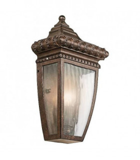 1 Light Outdoor Wall Half Lantern Light Brushed Bronze IP44, E14