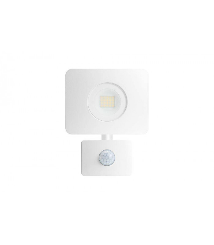 LED Floodlight 20W 3000K 1800lm PIR Sensor / Override Matt White IP64
