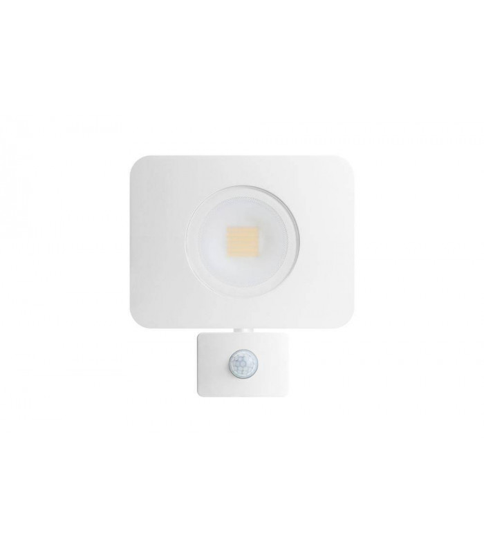 LED Floodlight 50W 3000K 4500lm PIR Sensor / Override Matt White IP64