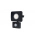 LED Floodlight 20W 3000K 1800lm PIR Sensor / Override Matt Black IP64