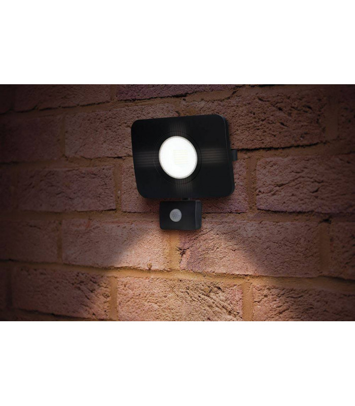 LED Floodlight 50W 3000K 4500lm PIR Sensor / Override Matt Black IP64