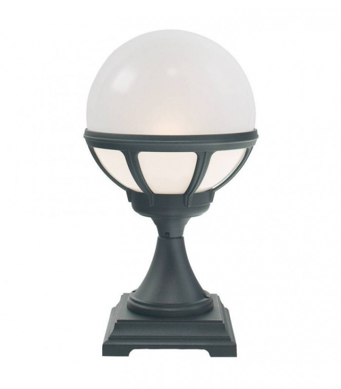 1 Light Outdoor Pedestal Light Black, Opal IP54, E27