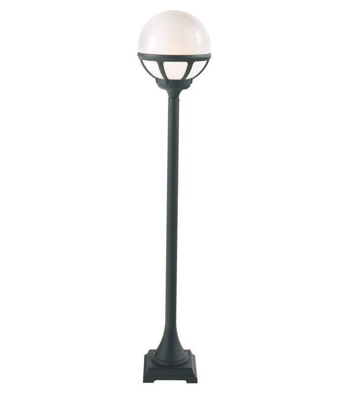 1 Light Outdoor Bollard Lantern Black, Opal IP54, E27