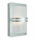 1 Light Outdoor Frosted Flush Wall Light Galvanised IP54, E27