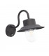 1 Light Outdoor PIR Wall Textured Black Paint, Glass IP44, E27