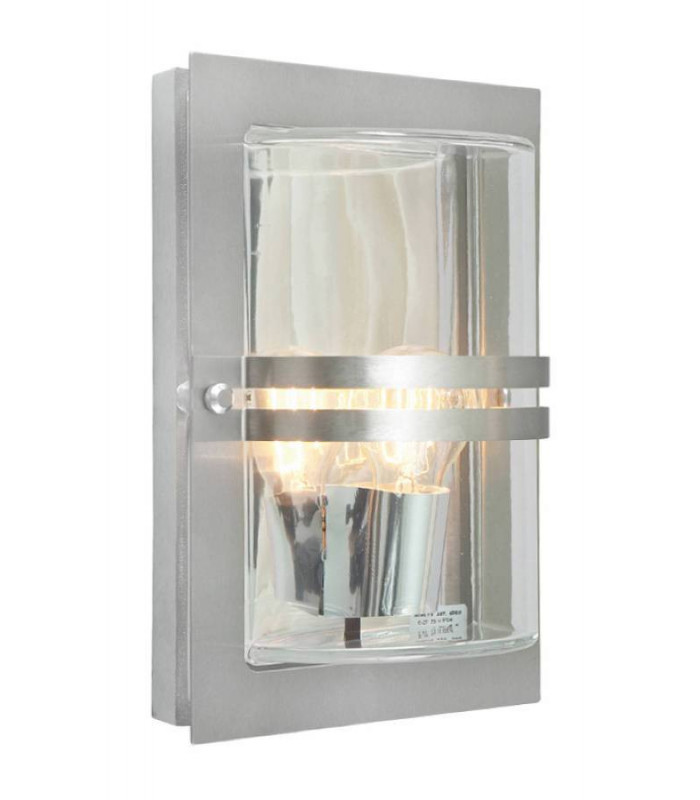1 Light Outdoor Flush Wall Light Stainless Steel IP54, E27