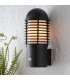 1 Light Outdoor PIR Wall Textured Black Paint, Opal Pc IP44, E27