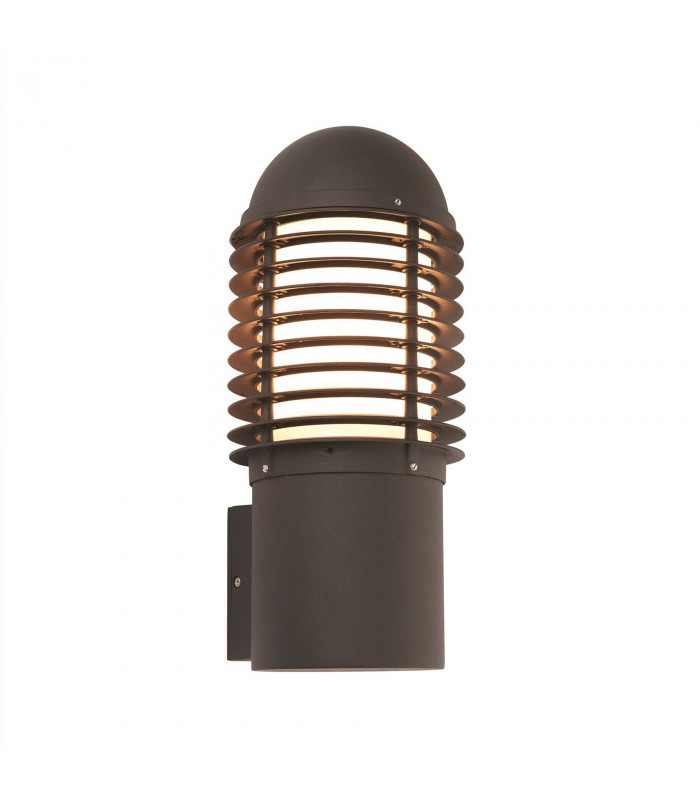 1 Light Outdoor Wall Textured Black Paint, Opal Pc IP44, E27