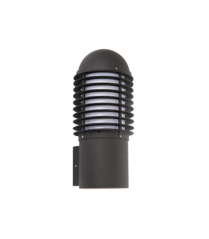 1 Light Outdoor Wall Textured Black Paint, Opal Pc IP44, E27