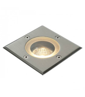 1 Light Outdoor Recessed Light Marine Grade Brushed Stainless Steel, Glass IP65, GU10