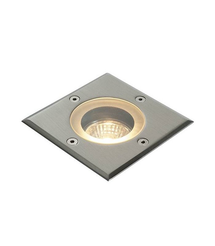 1 Light Outdoor Recessed Light Marine Grade Brushed Stainless Steel, Glass IP65, GU10
