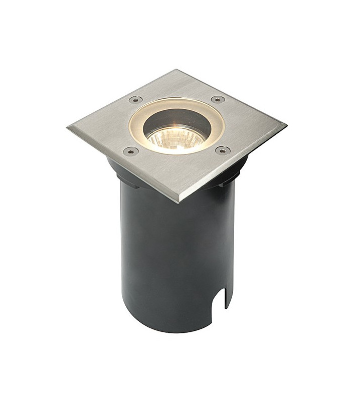 1 Light Outdoor Recessed Light Marine Grade Brushed Stainless Steel, Glass IP65, GU10
