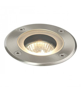 1 Light Outdoor Recessed Light Marine Grade Brushed Stainless Steel, Glass IP65, GU10