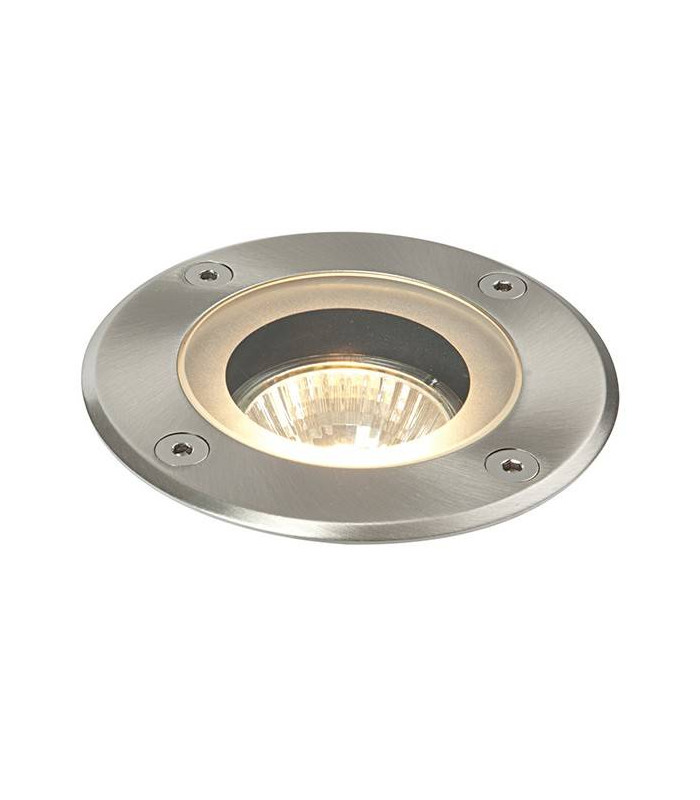 1 Light Outdoor Recessed Light Marine Grade Brushed Stainless Steel, Glass IP65, GU10