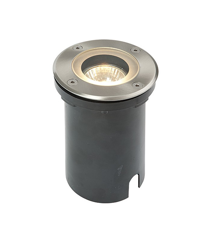 1 Light Outdoor Recessed Light Marine Grade Brushed Stainless Steel, Glass IP65, GU10