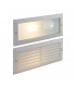 1 Light Outdoor Recessed Light Textured Grey, Frosted Glass IP44, E27
