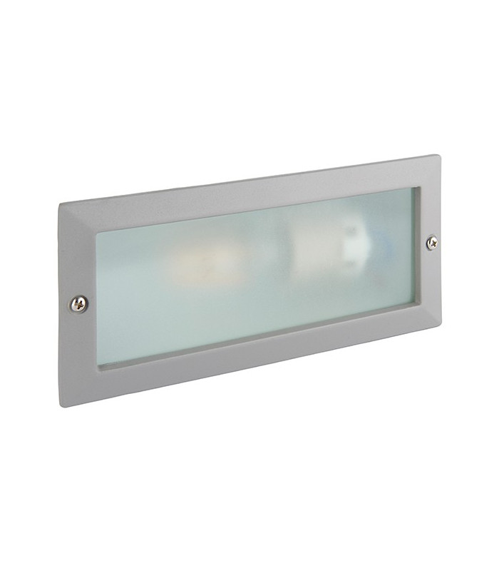 1 Light Outdoor Recessed Light Textured Grey, Frosted Glass IP44, E27