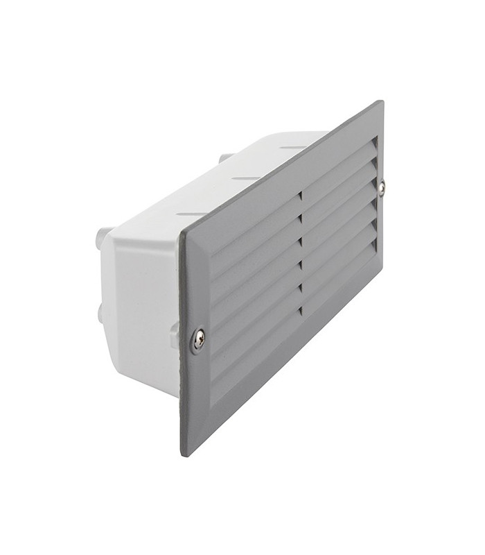 1 Light Outdoor Recessed Light Textured Grey, Frosted Glass IP44, E27