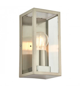 1 Light Outdoor Wall Light Brushed Stainless Steel, Glass IP44, E27