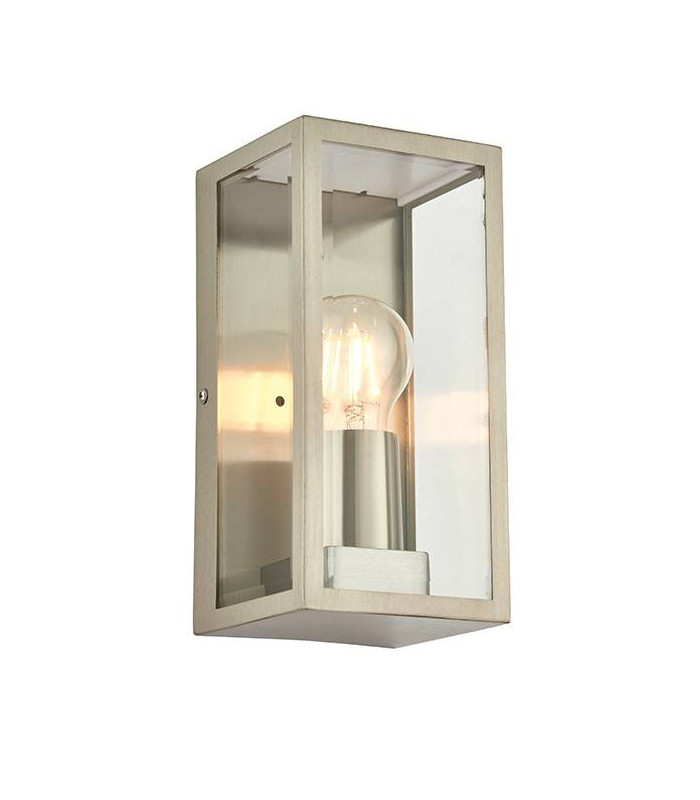 1 Light Outdoor Wall Light Brushed Stainless Steel, Glass IP44, E27