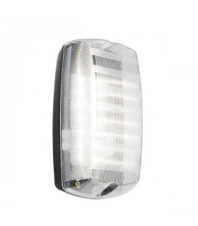 Integrated LED 1 Light Outdoor Wall Light Prismatic, Black Abs Plastic IP44
