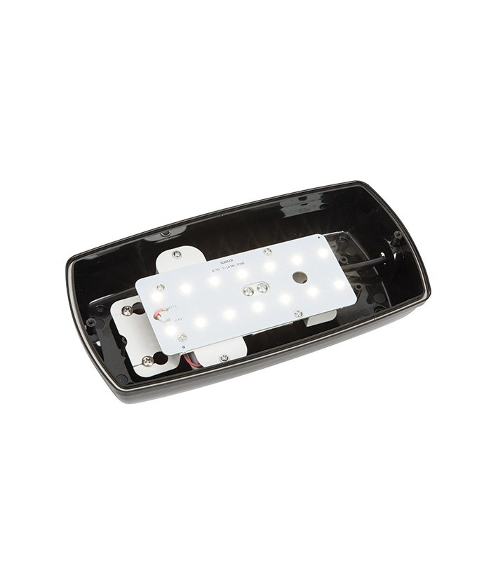 Integrated LED 1 Light Outdoor Wall Light Prismatic, Black Abs Plastic IP44