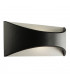 Integrated LED 1 Light Outdoor Up Down Wall Light Textured Matt Black, Opal IP65