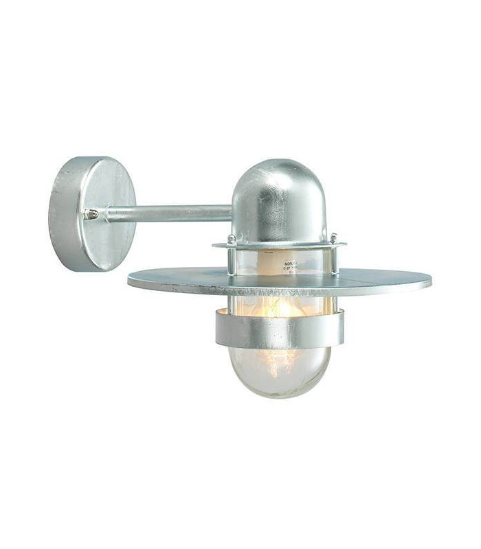 1 Light Outdoor Fisherman Dome Wall Lantern Light Galvanised IP55, E27