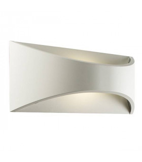 Integrated LED 1 Light Outdoor Up Down Wall Light Textured Matt White, Opal IP65