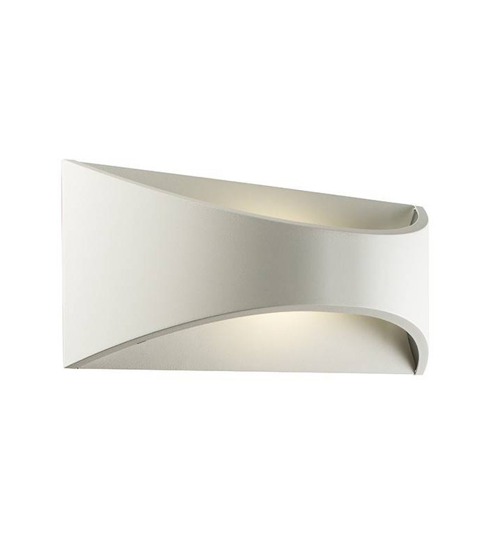 Integrated LED 1 Light Outdoor Up Down Wall Light Textured Matt White, Opal IP65