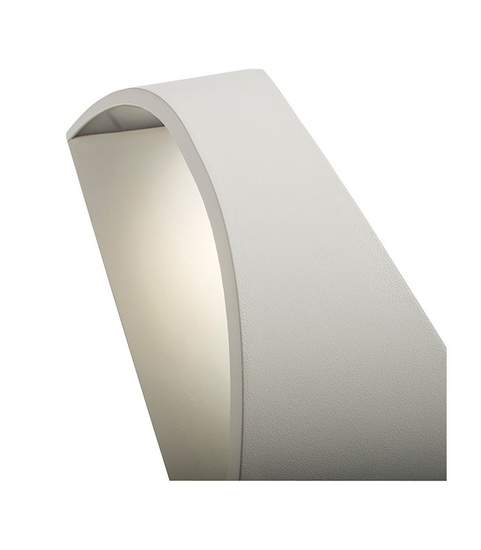 Integrated LED 1 Light Outdoor Up Down Wall Light Textured Matt White, Opal IP65