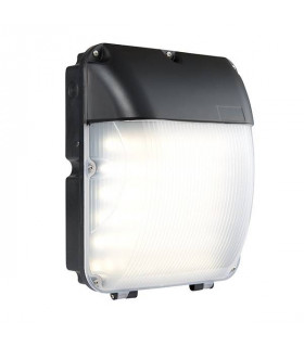 Integrated LED 1 Light Outdoor Wall Light Matt Black, Opal IP44