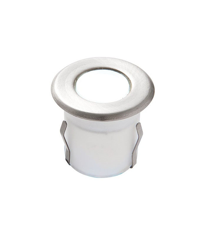 Integrated LED 1 Light Outdoor Coastal Recessed Light Marine Grade Brushed Stainless Steel, Frosted IP67