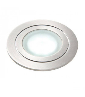 Integrated LED 1 Light Outdoor Coastal Recessed Light Marine Grade Brushed Stainless Steel, Frosted IP67