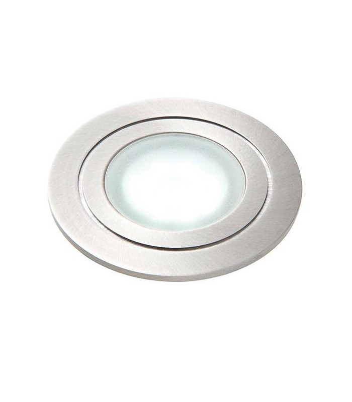 Integrated LED 1 Light Outdoor Coastal Recessed Light Marine Grade Brushed Stainless Steel, Frosted IP67