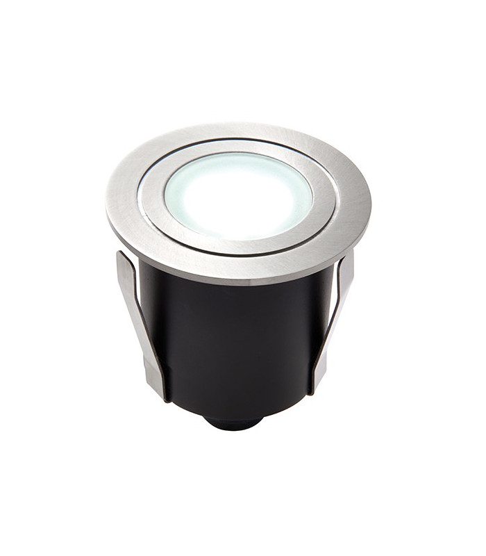 Integrated LED 1 Light Outdoor Coastal Recessed Light Marine Grade Brushed Stainless Steel, Frosted IP67