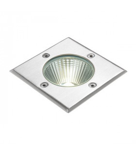 Integrated LED 1 Light Outdoor Recessed Light Brushed Stainless Steel, Glass IP67